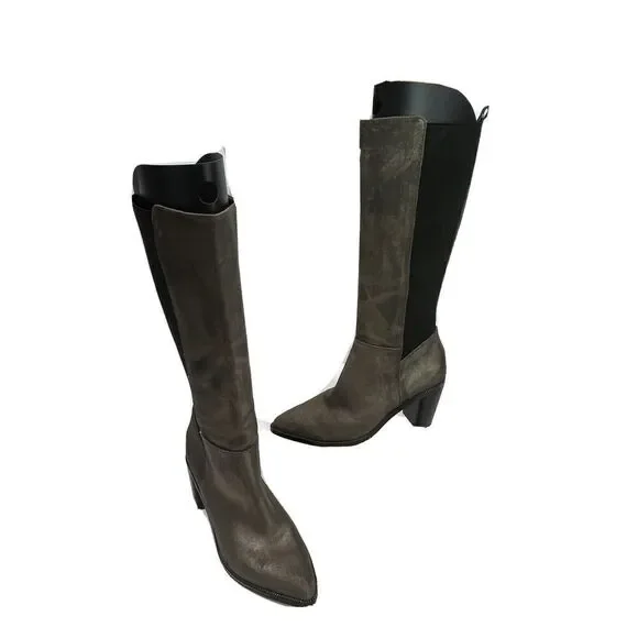 Corso Como Huey Dusted Metallic Leather Boot Size 8.5 US Gunmetal Dusted Chain - Picture 15 of 17